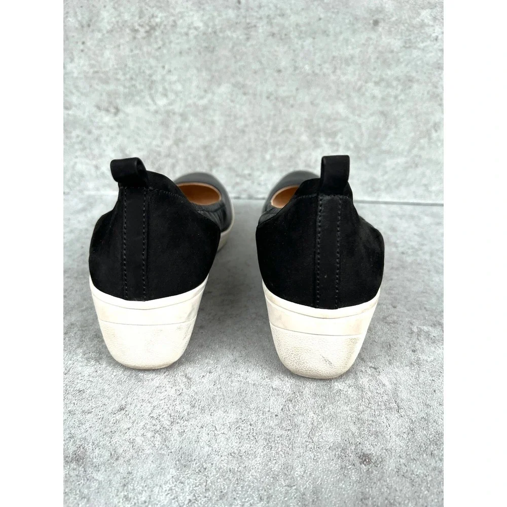 Vionic Black Ellery Jacey Women 8.5 Comfort Round Ballet Mary Jane Wedge Orthoti